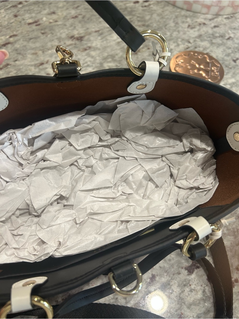 RADLEY LONDON Pink Tote with Black Trim & Crossbody Strap - Picture 4 of 5